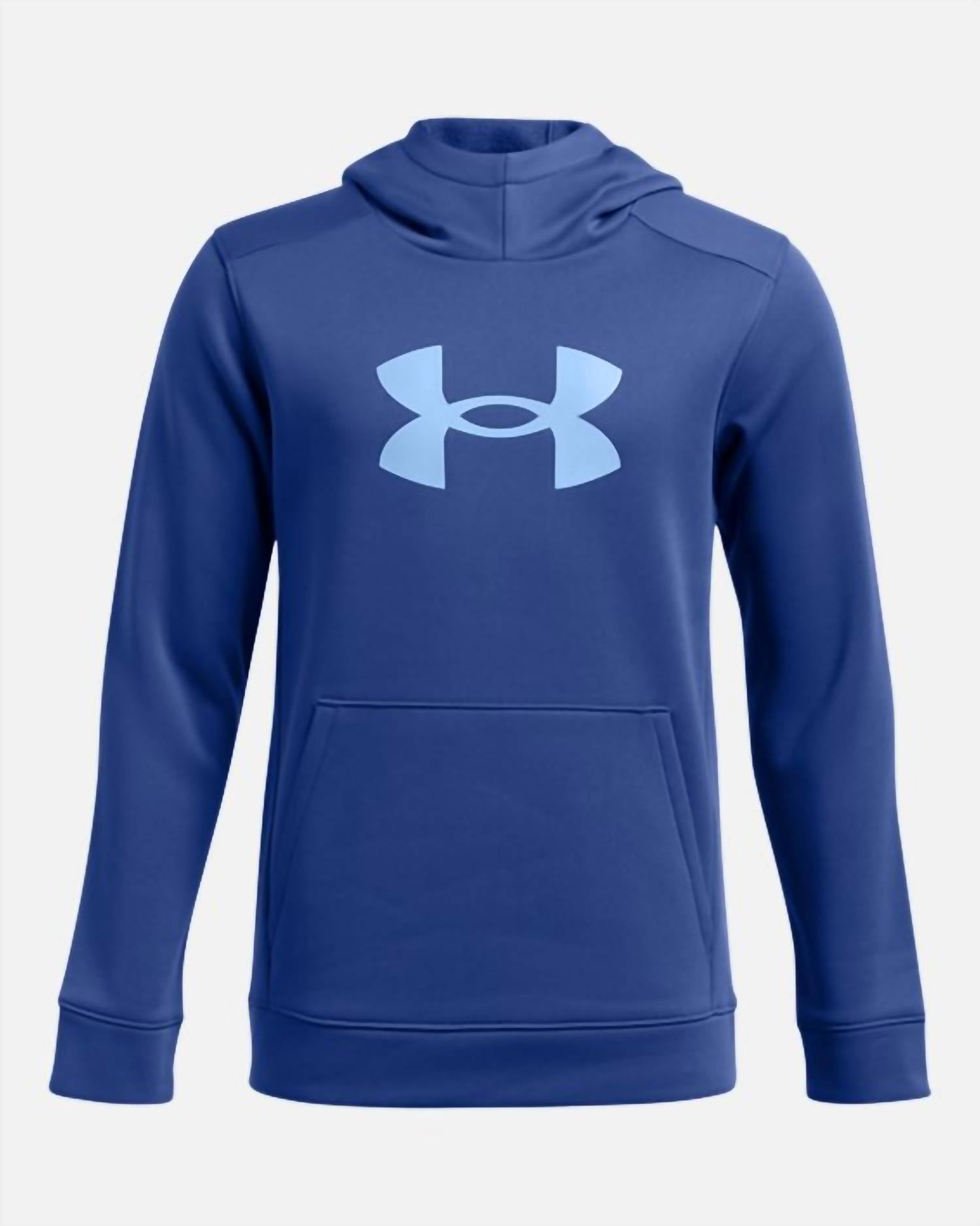 

Детская флисовая толстовка с большим лого в синем цвете Under Armour