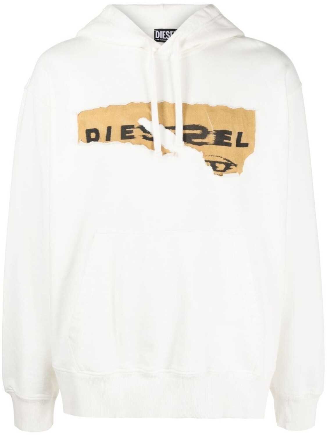 

Diesel худи с прорезью и логотипом, белый