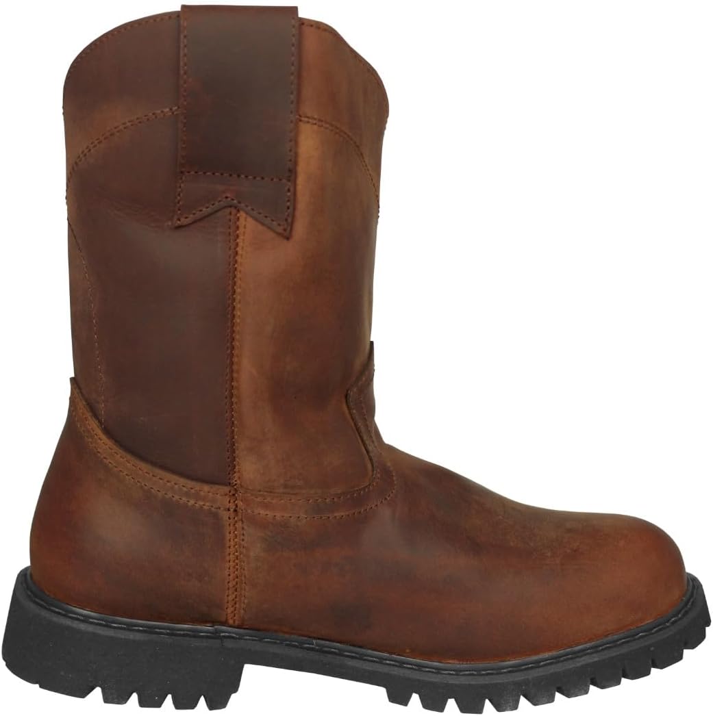 Мужские ботинки 710TR2 Cognac из кожи, антискользящие, с мягким носком, без шнурков Cowboy Professional — фото 2