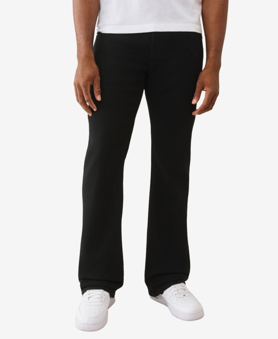 

Мужские джинсы прямого кроя с расклешенными штанинами и отворотом, с логотипом True Religion, Black Rinse