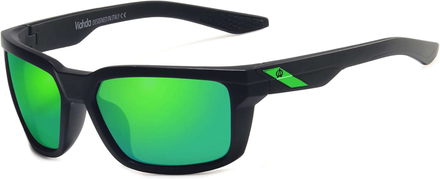 

Поляризованные солнцезащитные очки с обтекаемой формой для занятий спортом на открытом воздухе: для мужчин, для велоспорта, бега, рыбалки, для женщин 4201 VIAHDA, Black/Green