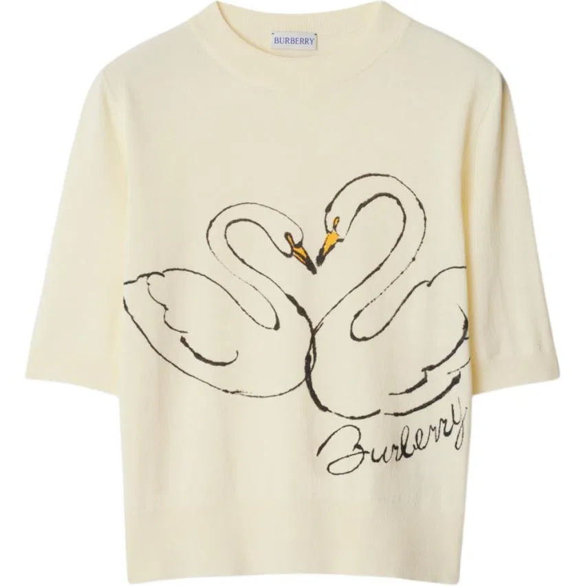 Футболка Swan Burberry, женская, соленое белый