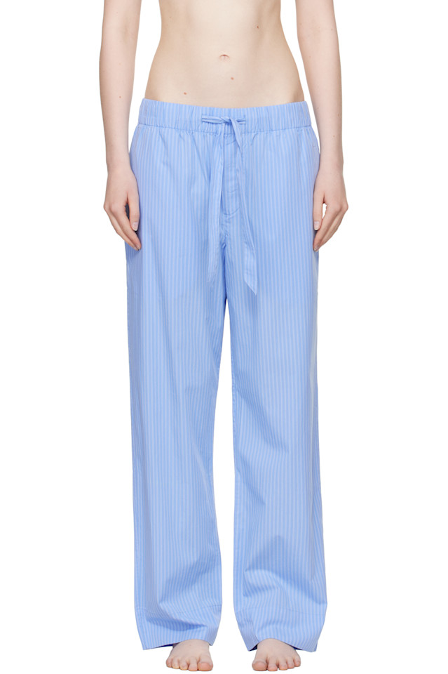 

Пижамные брюки из поплина Tekla, цвет pin stripes
