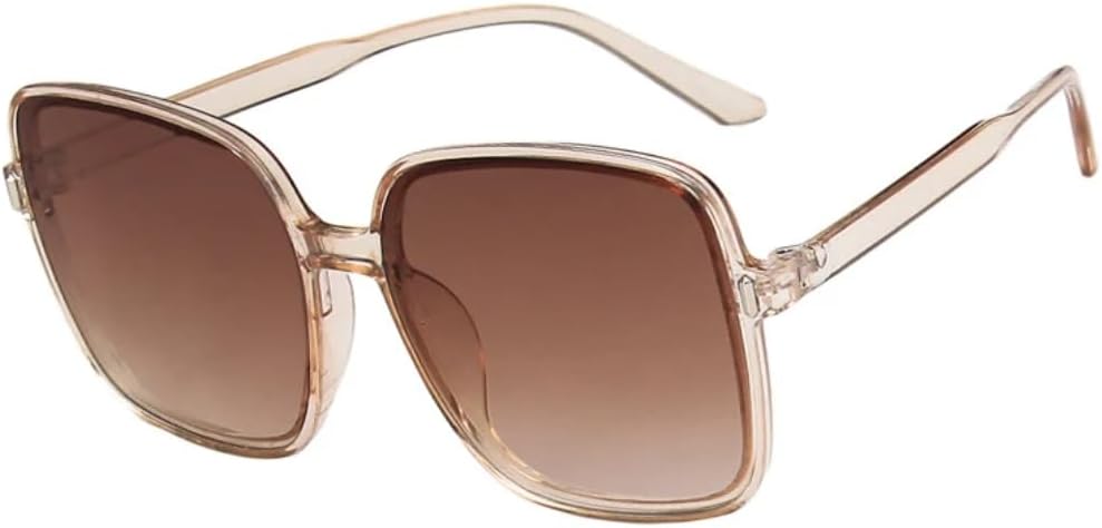 

Солнцезащитные очки с защитой UV400 | Большая оправа, линзы конфетного цвета | Для женщин и мужчин, для занятий спортом на открытом воздухе и вождения DSVIGF, Champagne Brown