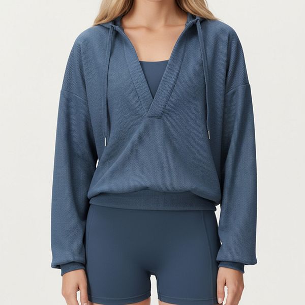 

Женский худи с длинным рукавом и глубоким V-вырезом в расслабленном крое Anna-Kaci, Blue, Синий, Женский худи с длинным рукавом и глубоким V-вырезом в расслабленном крое Anna-Kaci, Blue