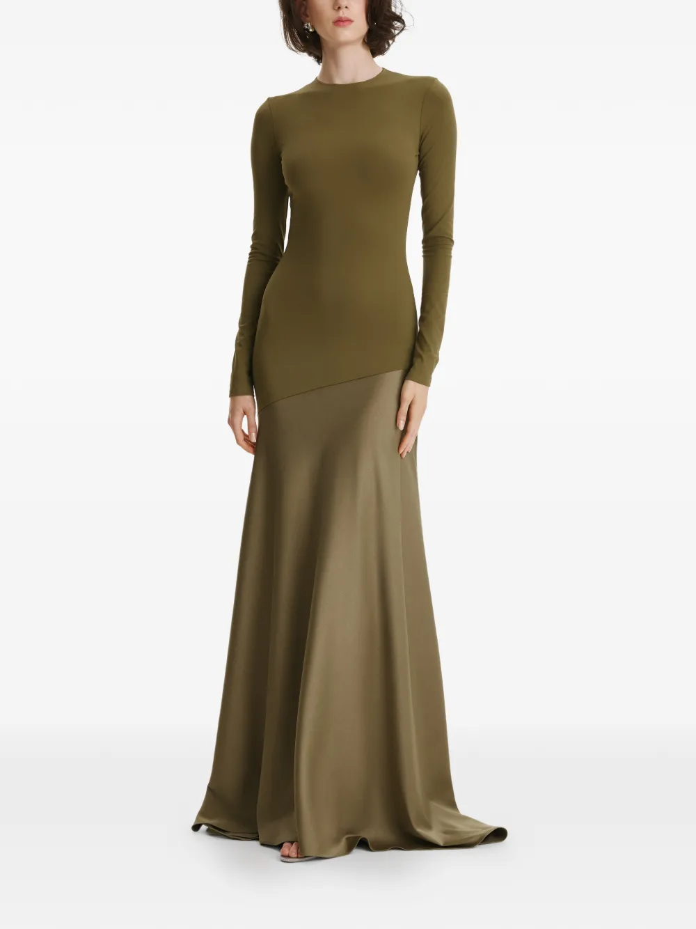 

Макси-платье с длинными рукавами и цветными блоками 2310 Studio, зеленый