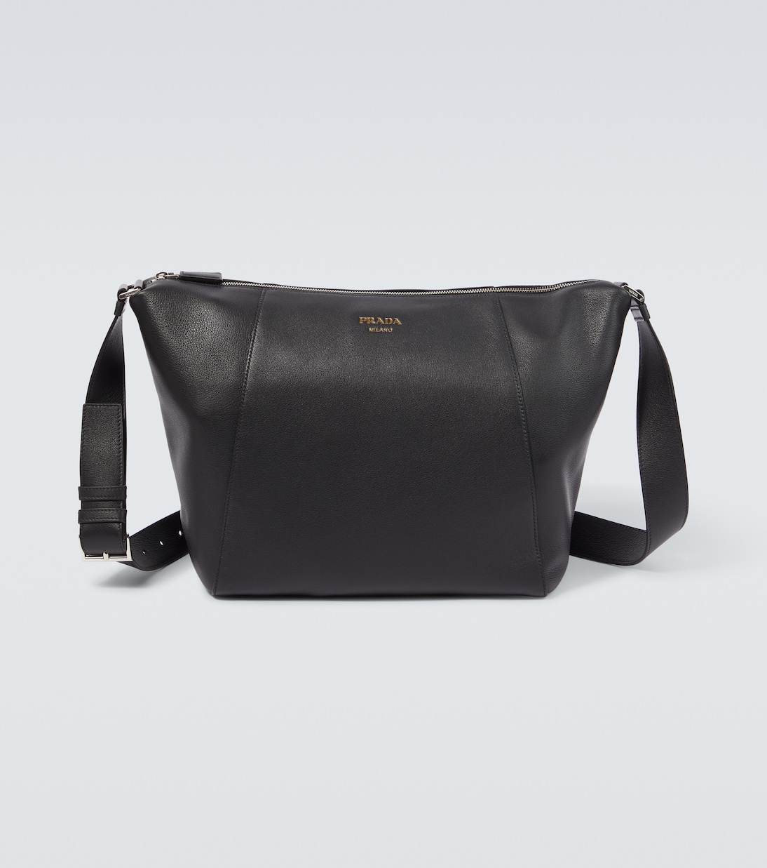 

Кожаная сумка через плечо Prada, черный