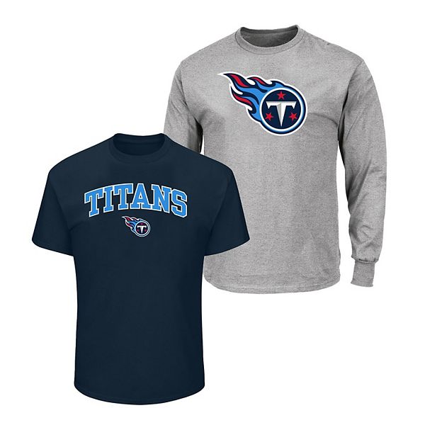 

Мужская футболка Tennessee Titans Big & Tall 2-pack, цвет navy/heather gray Fanatics