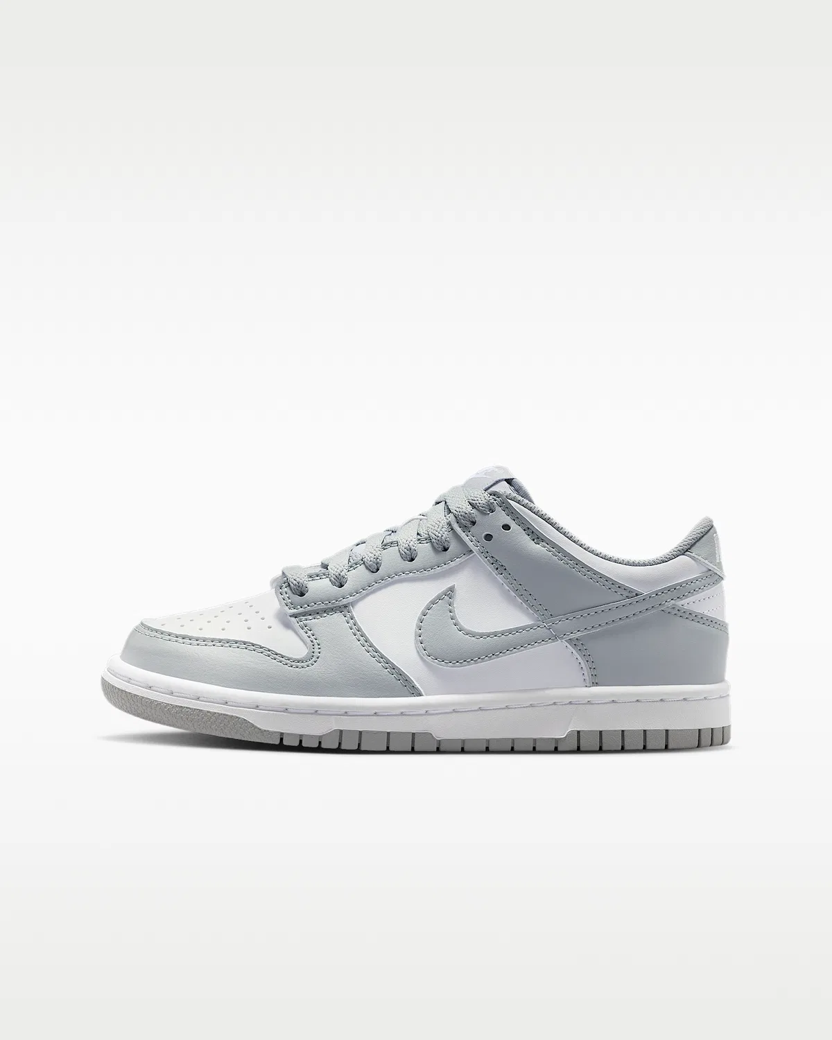 Кроссовки Nike Dunk Low для детей, White/White/Light Smoke Grey