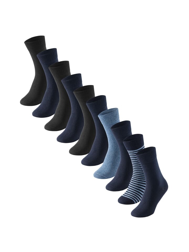 

Носки Schiesser Socken 10er Pack, цвет Blau/Gestreift/Schwarz/Blau