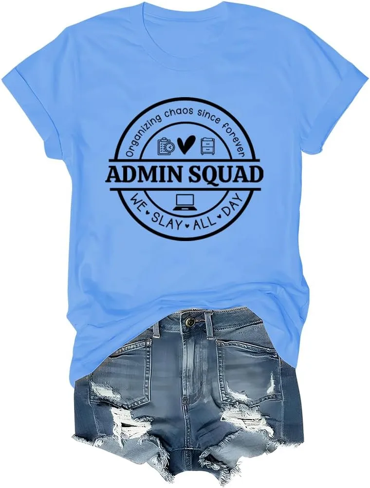 

Футболка Admin Squad с принтом для административных помощников Finebuy