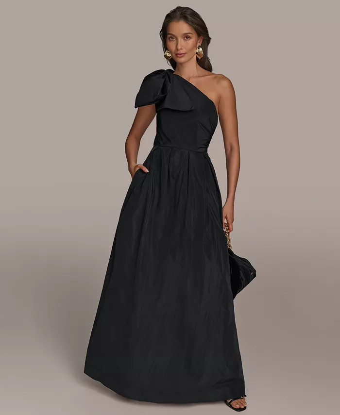 

Женское платье с бантом и асимметричным вырезом Donna Karan New York, черный
