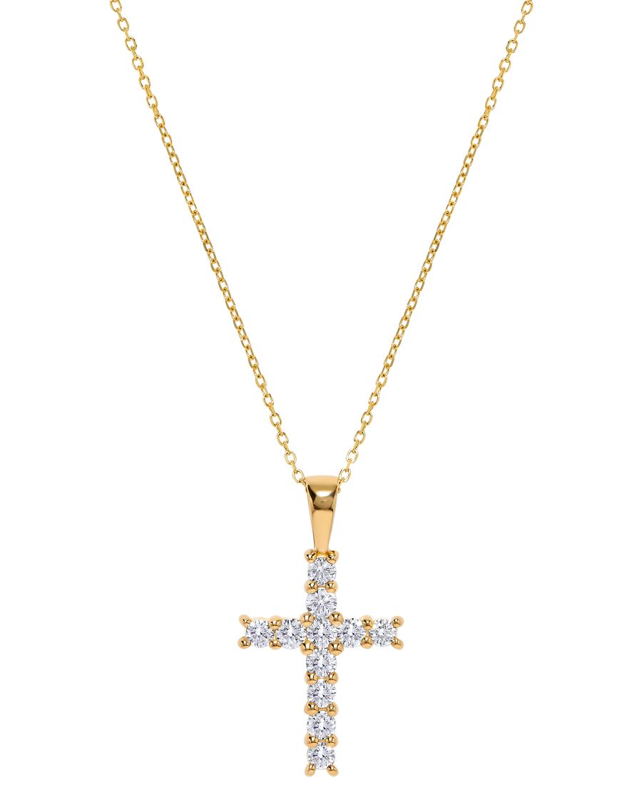 

Подвеска в виде креста с бриллиантами (5/8 карата) в оправе из 14-каратного желтого золота Macy's, Yellow Gold