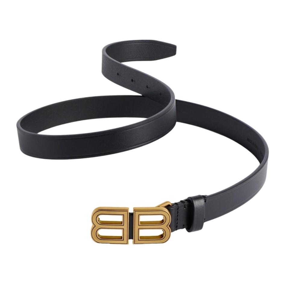 

Balenciaga Декоративный ремень из телячьей кожи с эмблемой, Black