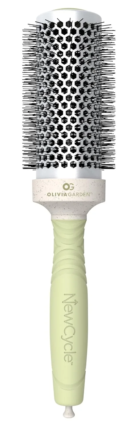 Термощетка для волос Olivia Garden NewCycle Round Thermal Hair Brush (не электрическая) с керамическим корпусом, ионной технологией и изготовлена из 100% переработанного материала (кроме щетины). 3,5 см (термо-круглая)