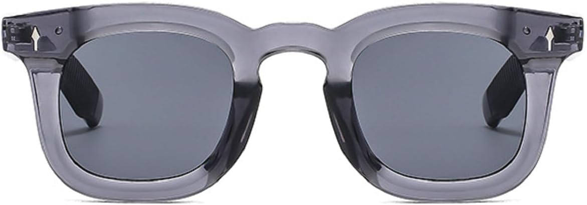 

Ретро солнцезащитные очки для женщин с прозрачными линзами цвета океана, модные солнцезащитные очки для мужчин с заклепками, квадратные, в стиле панк, модель 3819 Melrose, Grey