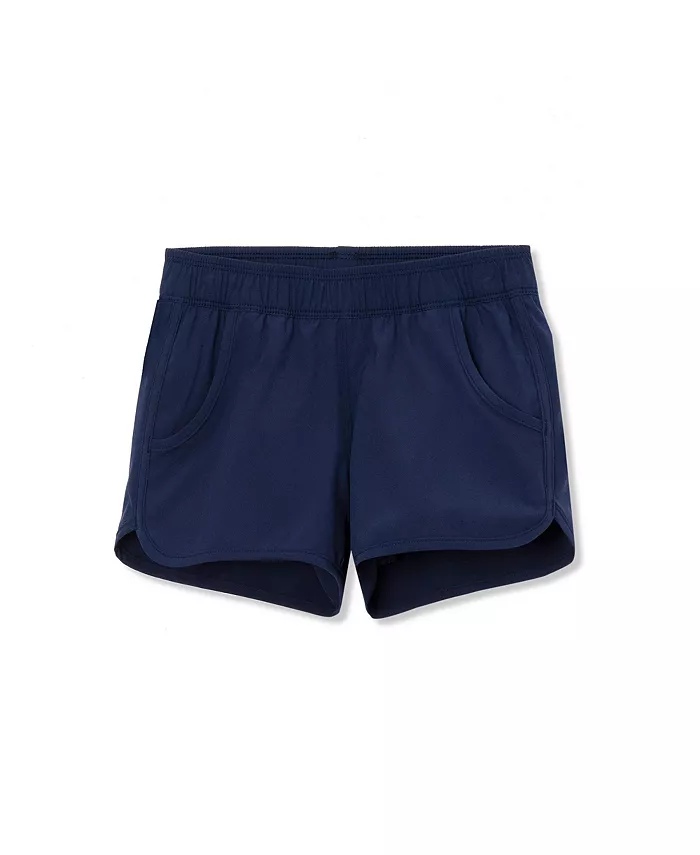 

Детские эластичные пляжные шорты Girls Stretch Woven Swimsuit Shorts Lands' End, синий
