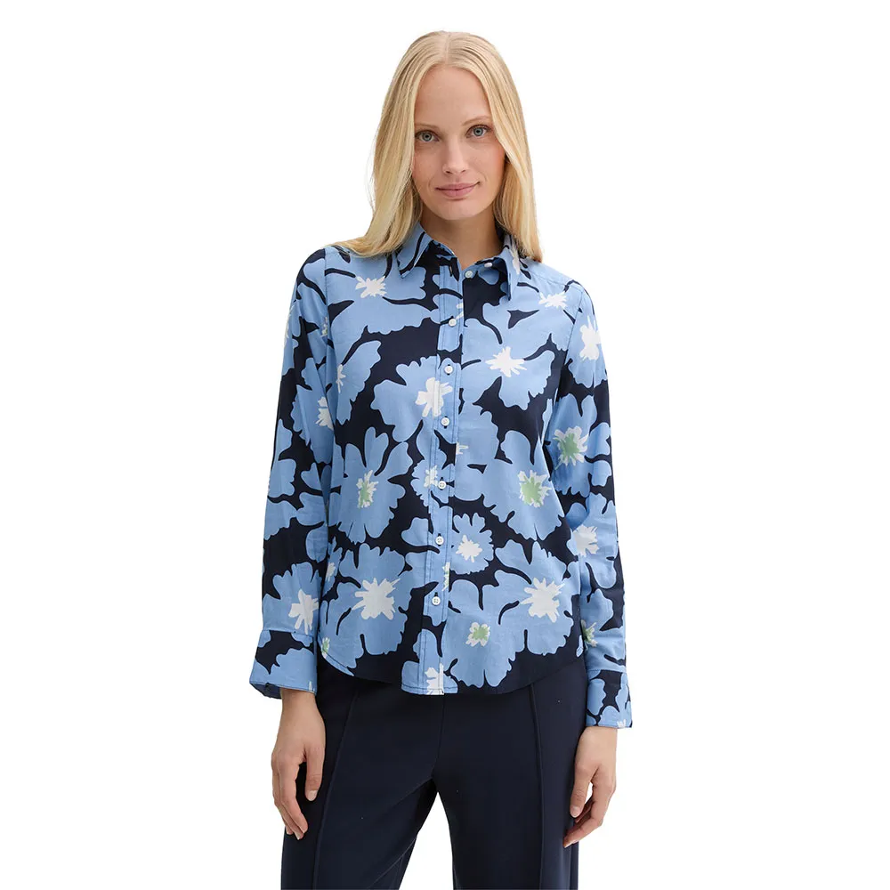 

Блузка Tom Tailor Printed Collar long sleeve, синий