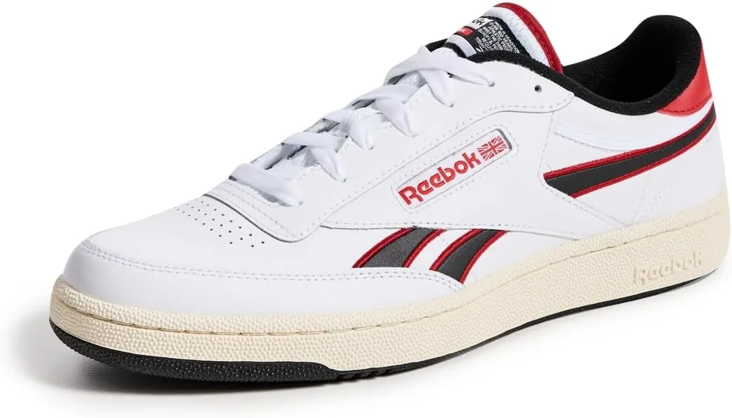 Reebok Мужские тренировочные низкие классические кроссовки, белый/черный/красный