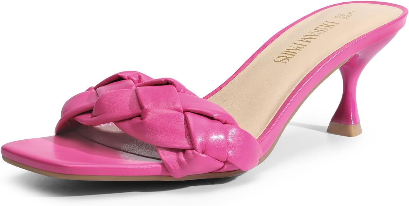 

Туфли на каблуке DREAM PAIRS для женщин, с открытым носком, низким каблуком-китен, украшенные стразами, сексуальные туфли-стилеты, босоножки на каблуке для вечеринок, выпускного, танцев и вечерних платьев, розовый