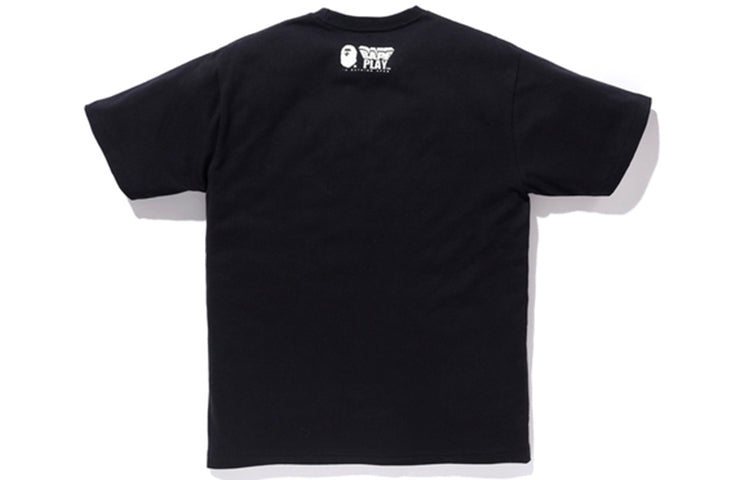 Футболка A Bathing Ape x Medicom Toy Camo College Tee 'Black' — фото 2