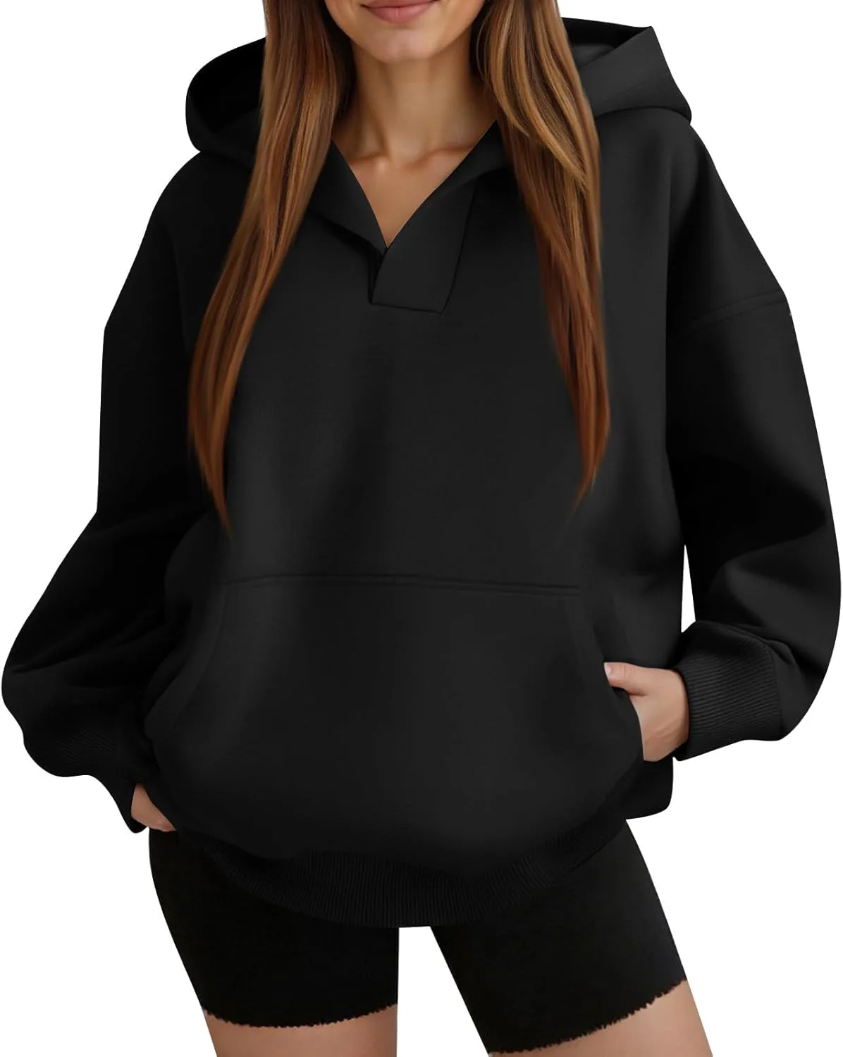 

Kenvina худи для женщин Casual Oversized с длинными рукавами и карманами