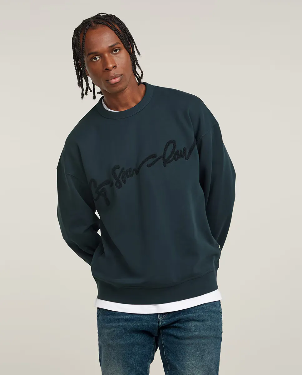 

Мужская свободная толстовка из шенилла G-Script G-Star, синий