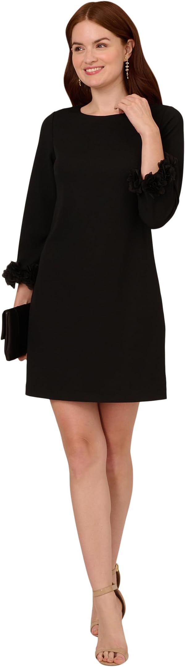 

Платье Adrianna Papell Crepe Short Dress, черный