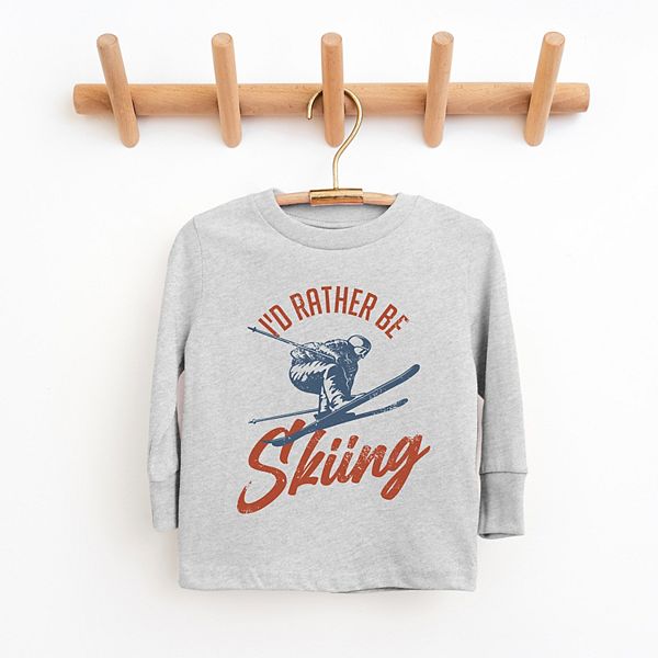 Футболка с принтом I'd rather be skiing The Juniper Shop, Heather Grey — фото 2