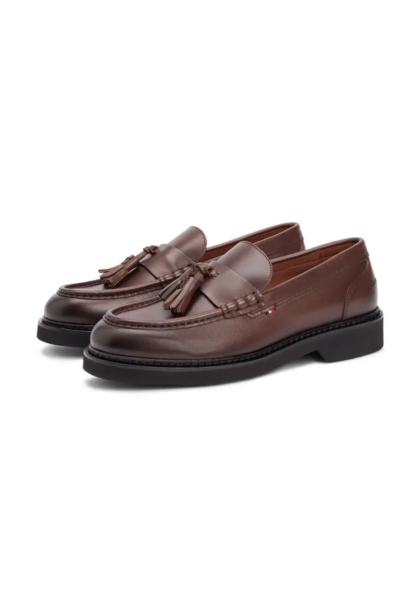 Сверхлегкие кожаные лоферы с кисточками (слипоны) Tommy Hilfiger, Dark Mocha — фото 3