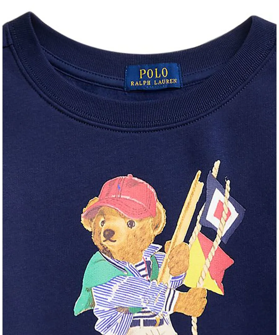 Детская толстовка Polo Bear с круглым вырезом для мальчиков 2-7 лет Polo Ralph Lauren, bear newport темно-синий — фото 2