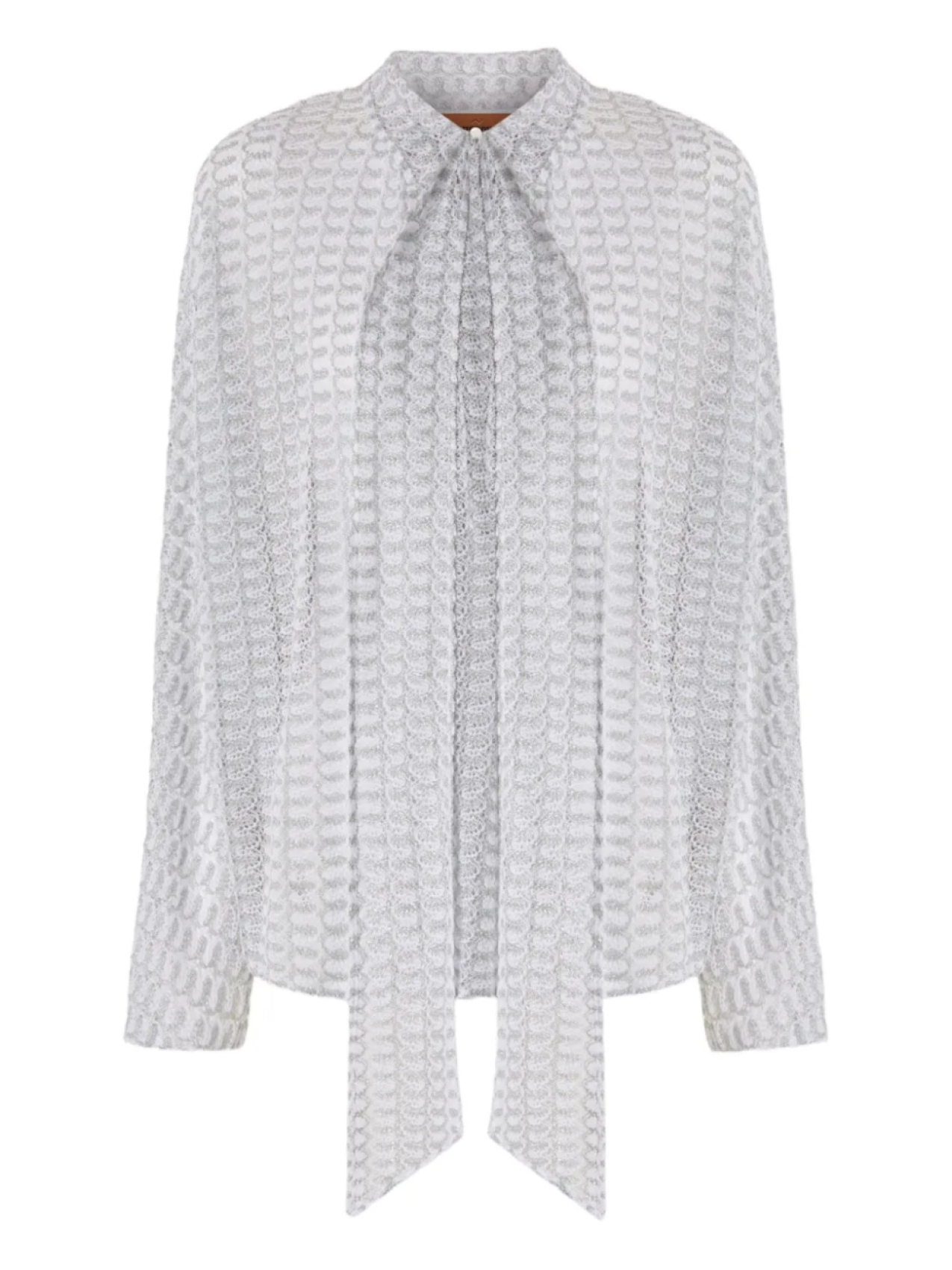 

Блузка из ламе с воротником-стойкой Missoni, серебряный