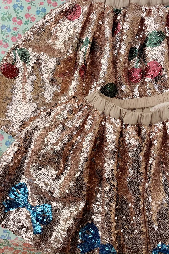Детская юбка STARLA SEQUIN SKIRT Konges Sløjd, бежевый — фото 4