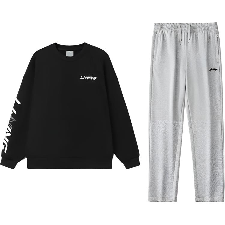 

LiNing Повседневная спортивная одежда унисекс, черная + серая монетка