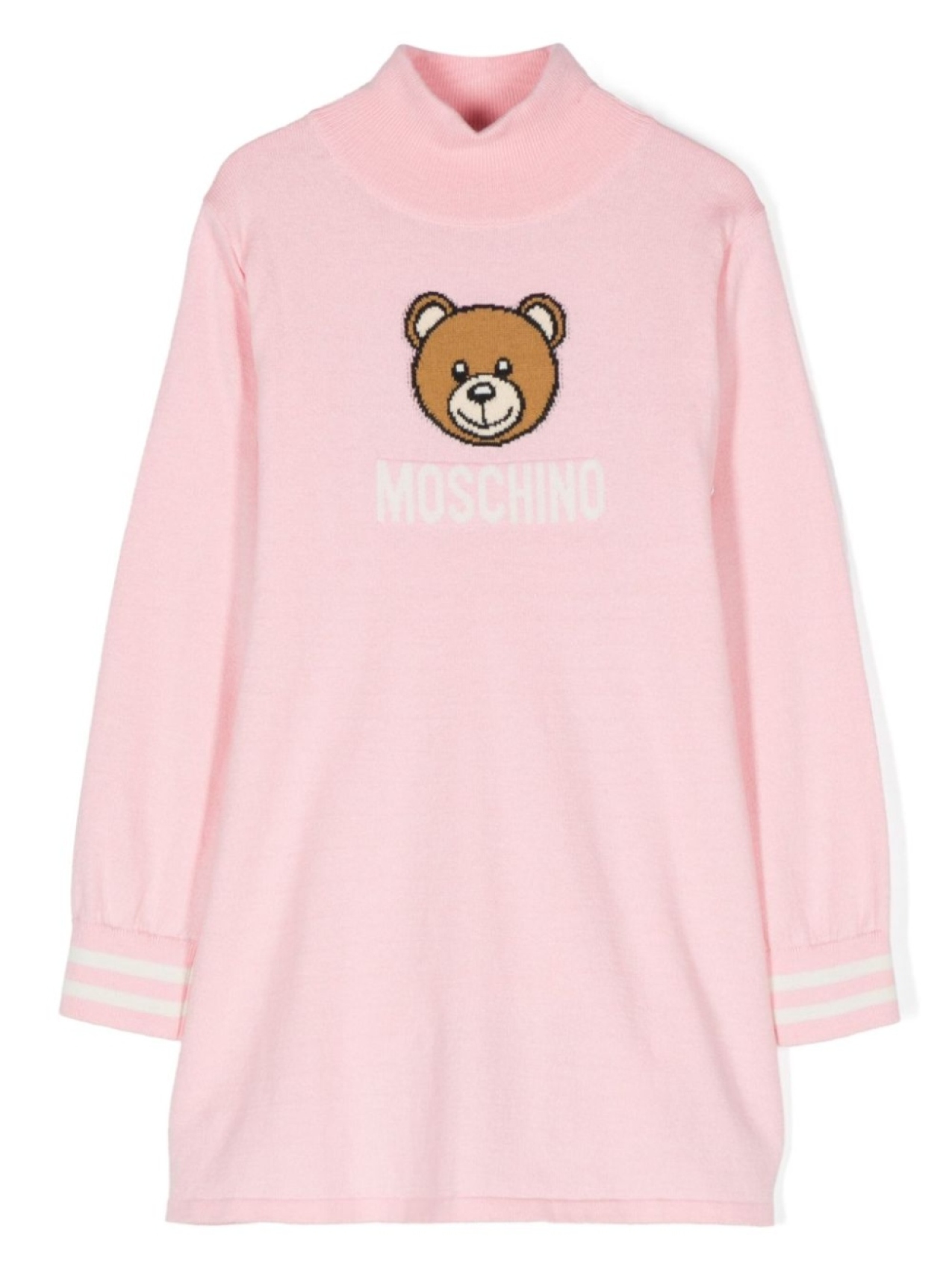 

Moschino Kids платье с логотипом, вязанное интарсией, розовый