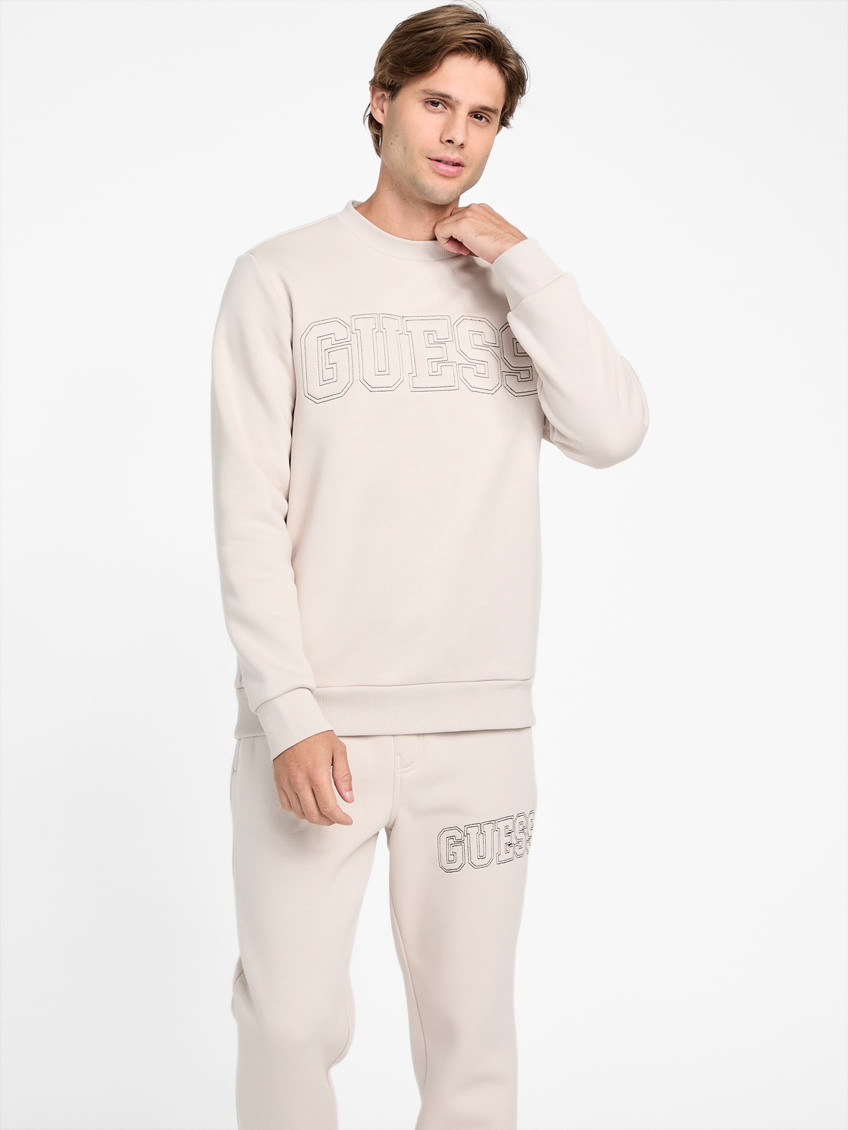 

Пуловер с круглым вырезом и логотипом Saul Guess Factory, цвет mansion grey