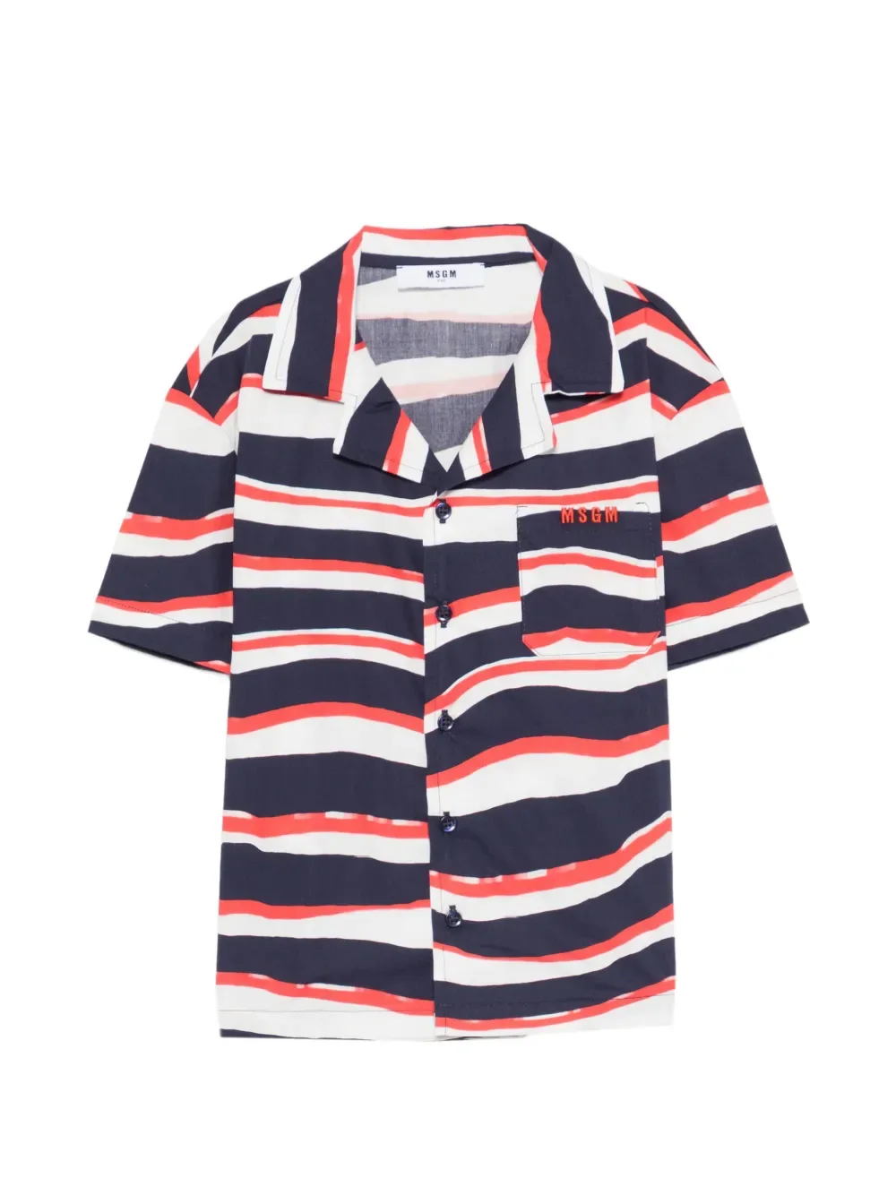 Полосатая рубашка MSGM Kids, синий
