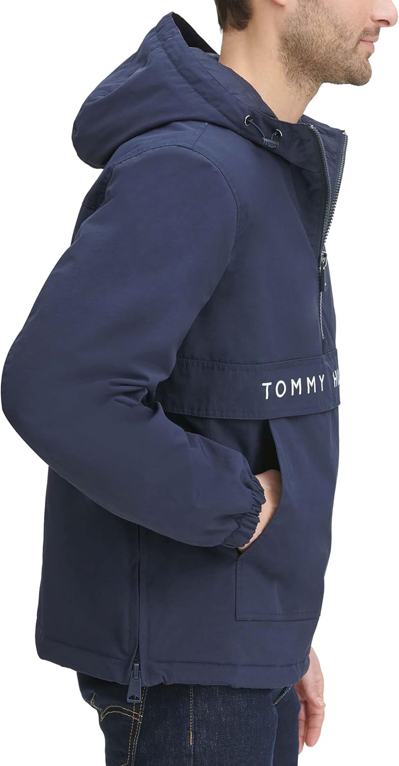 Мужская спортивная куртка Tommy Hilfiger с флисовой подкладкой и капюшоном, New Navy — фото 3