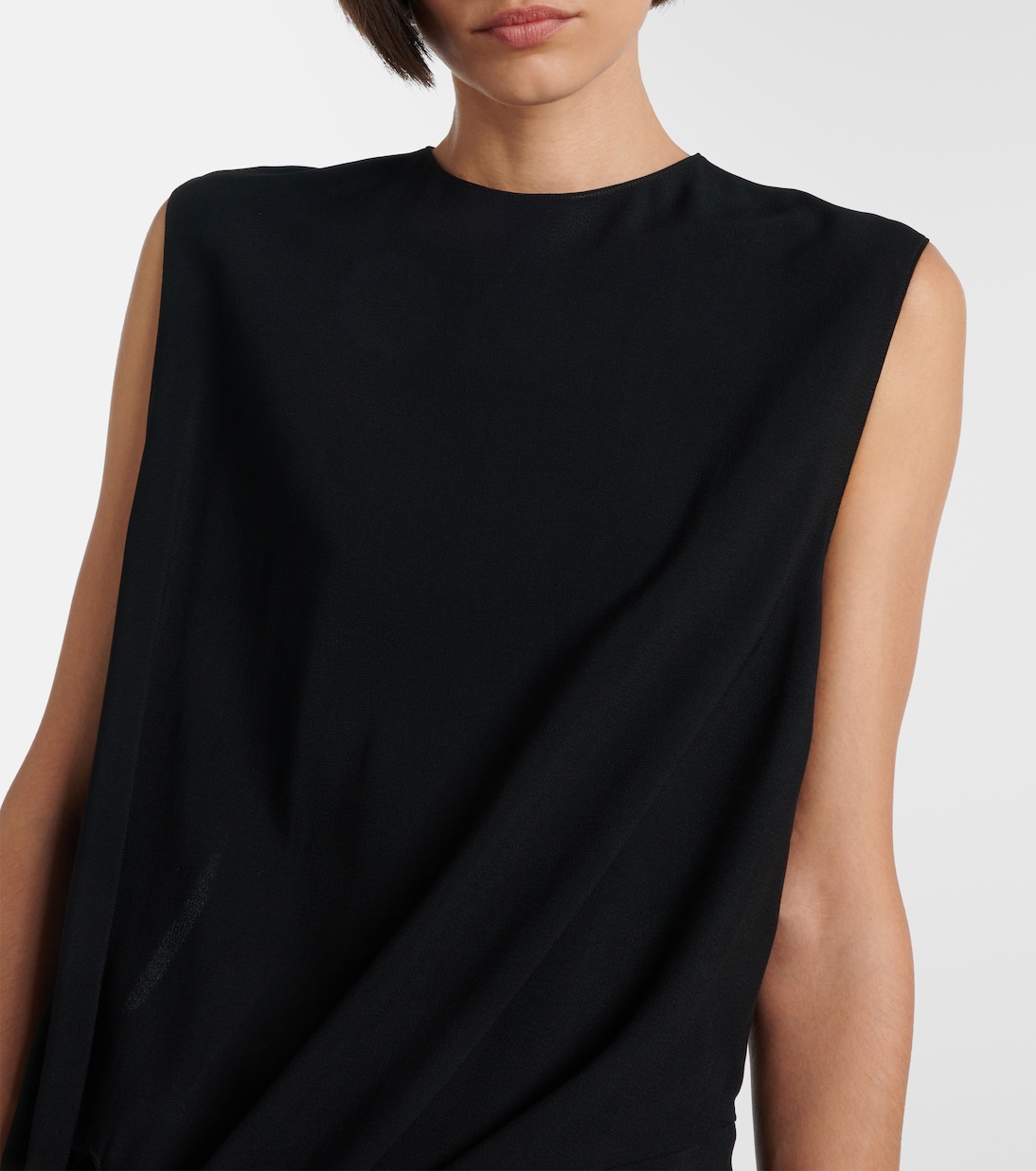 Комбинезон из джерси с завязками и сборками Alaïa, Noir Alaia — фото 4
