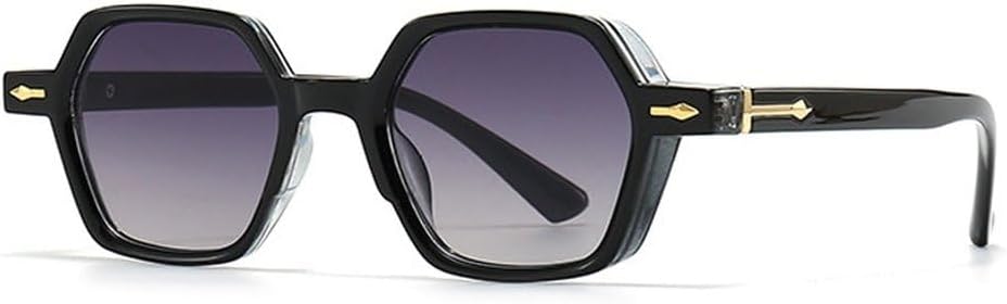 

Популярные модные солнцезащитные очки в форме маленького многоугольника и квадрата для женщин, градиентные, с защитой от УФ-излучения UV400, для мужчин, с декоративными заклепками SKFGNX, Black Gray Gradient