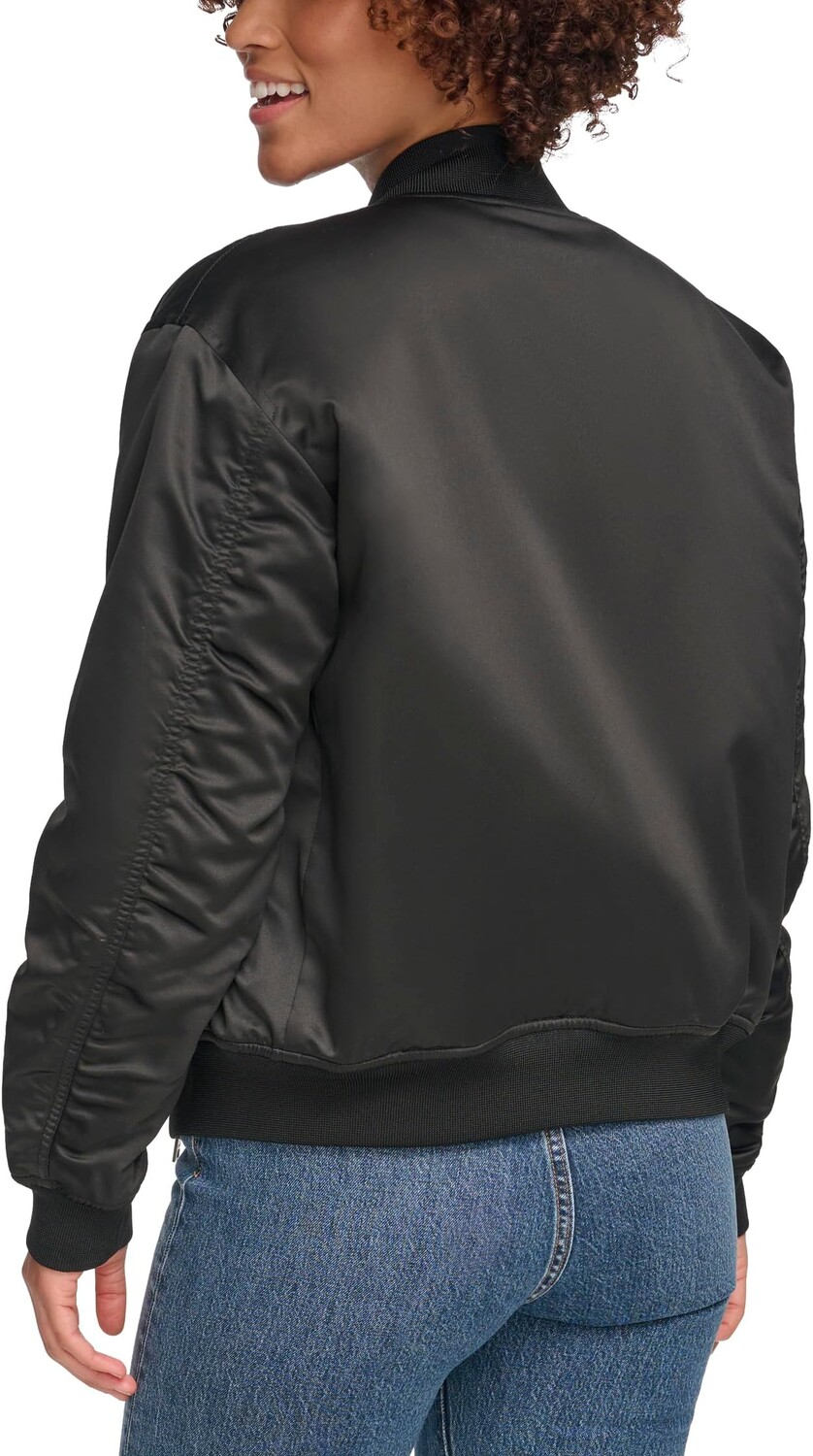 Куртка Levi's Fashion Bomber with Ruching on Sleeves, черный — фото 2