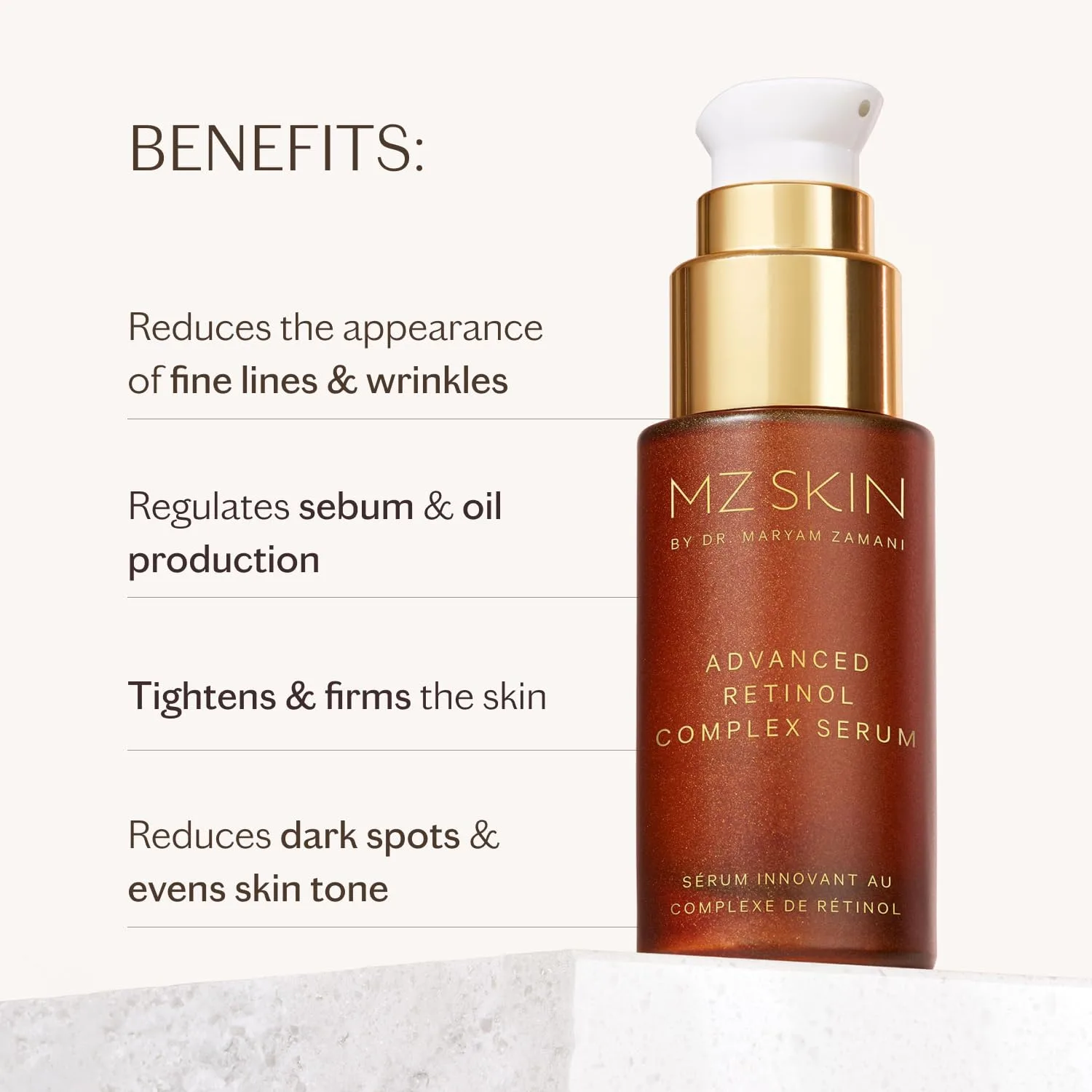 Сыворотка MZ SKIN Advanced Retinol Complex Serum 1.01 fl oz | Инкапсулированный ретинол, ретиноид и бакучиол | Ночная сыворотка. Борется с морщинами, порами, улучшает текстуру кожи и выравнивает тон. Mz Skin By Maryam Zamani Md — фото 2