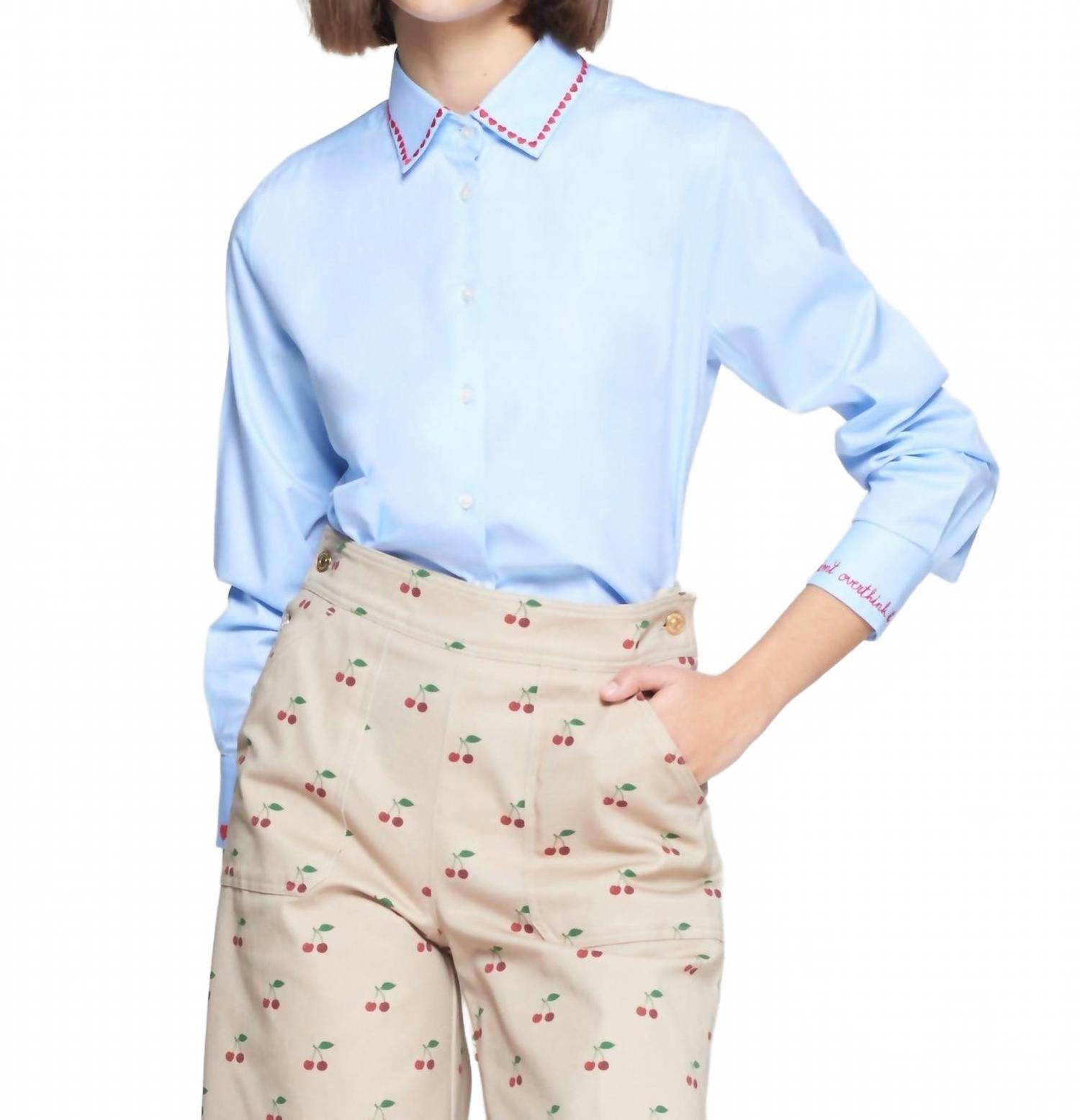 

Вышитая рубашка Isa из саржи Azul Vilagallo, Azul Twill