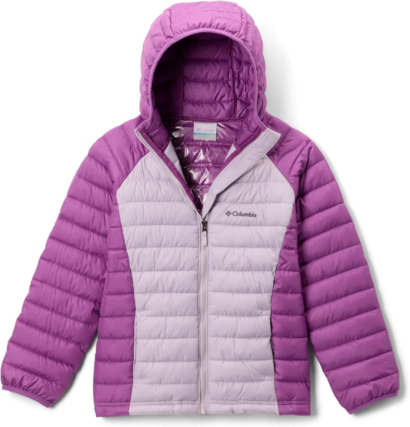 

Columbia детская куртка Powder Lite II с капюшоном, Lavender Pearl/Razzle