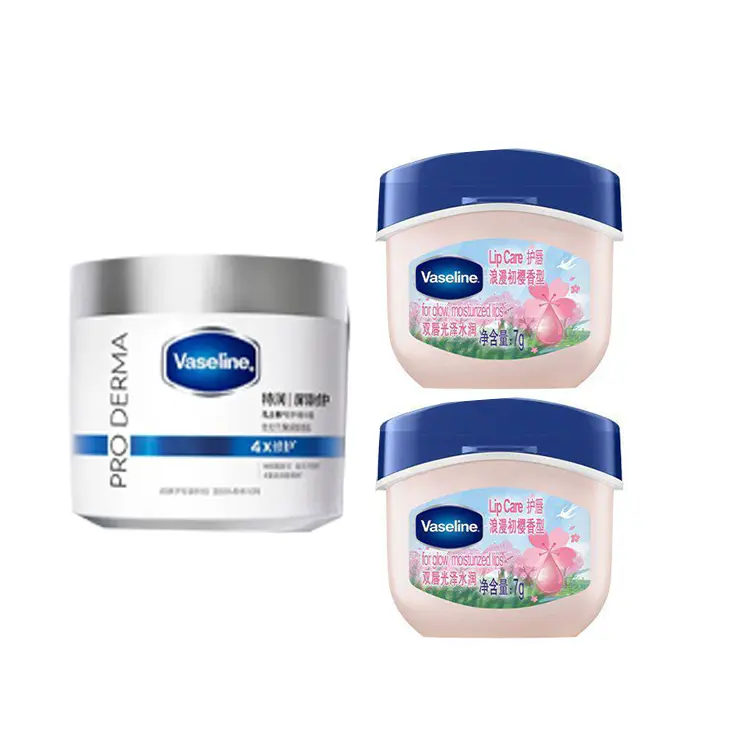 

Ароматный увлажняющий крем для рук с функцией ухода Vaseline, three-piece set: repairing essence cream 360g+cherry blossom lip balm 7g*2