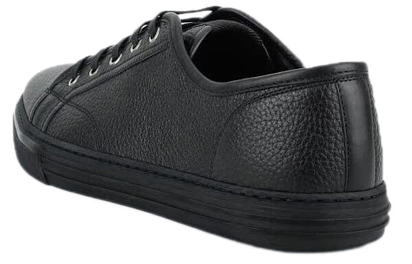 Кроссовки pebbled nappa leather low-top sneakers 'black' Gucci, черный — фото 4