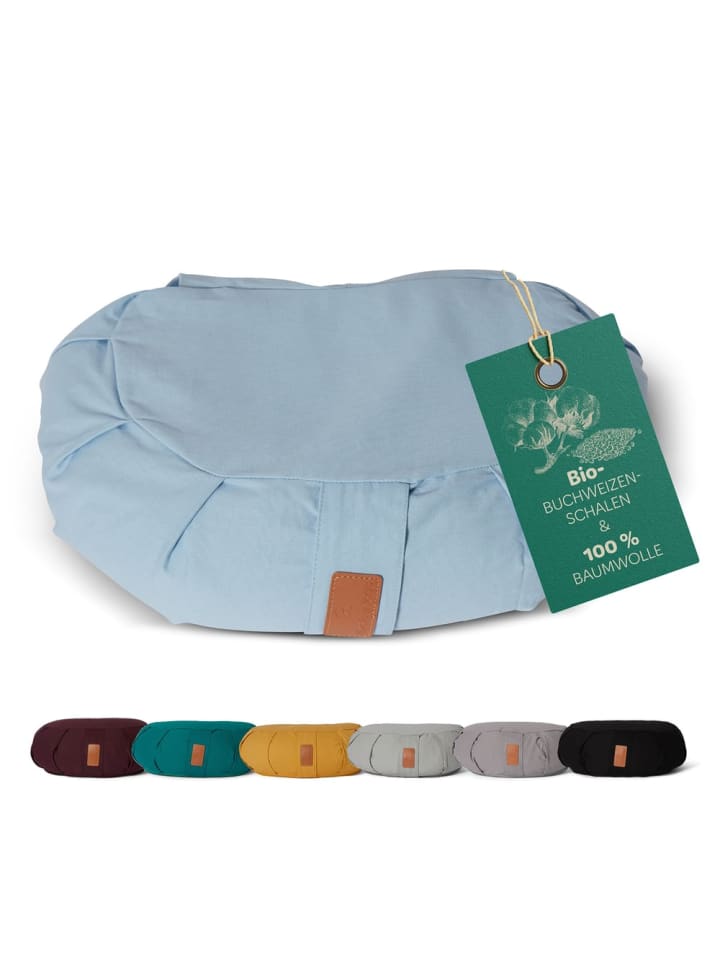 

Lumaland #ЗанимайтесьЙогой Подушка для йоги «Ганеш» - наполнена органической гречневой шелухой - в форме полумесяца