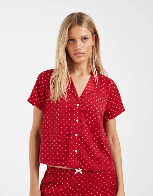 

Комбинированная пижамная рубашка с короткими рукавами Hollister