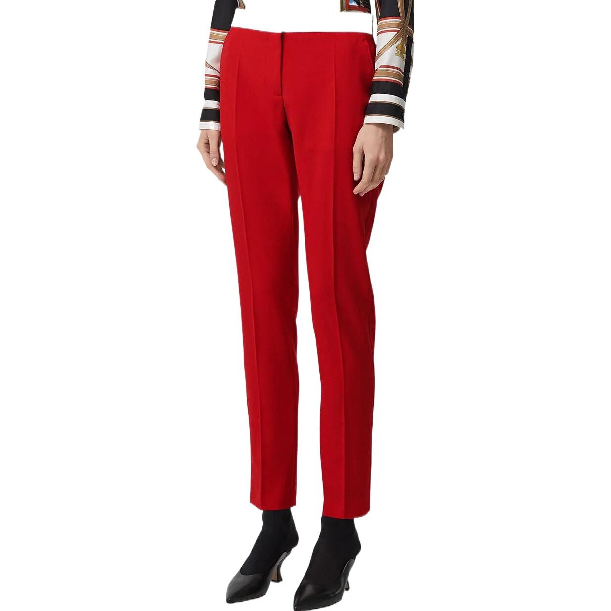 Брюки женские Burberry костюмные, красный / белый — фото 3