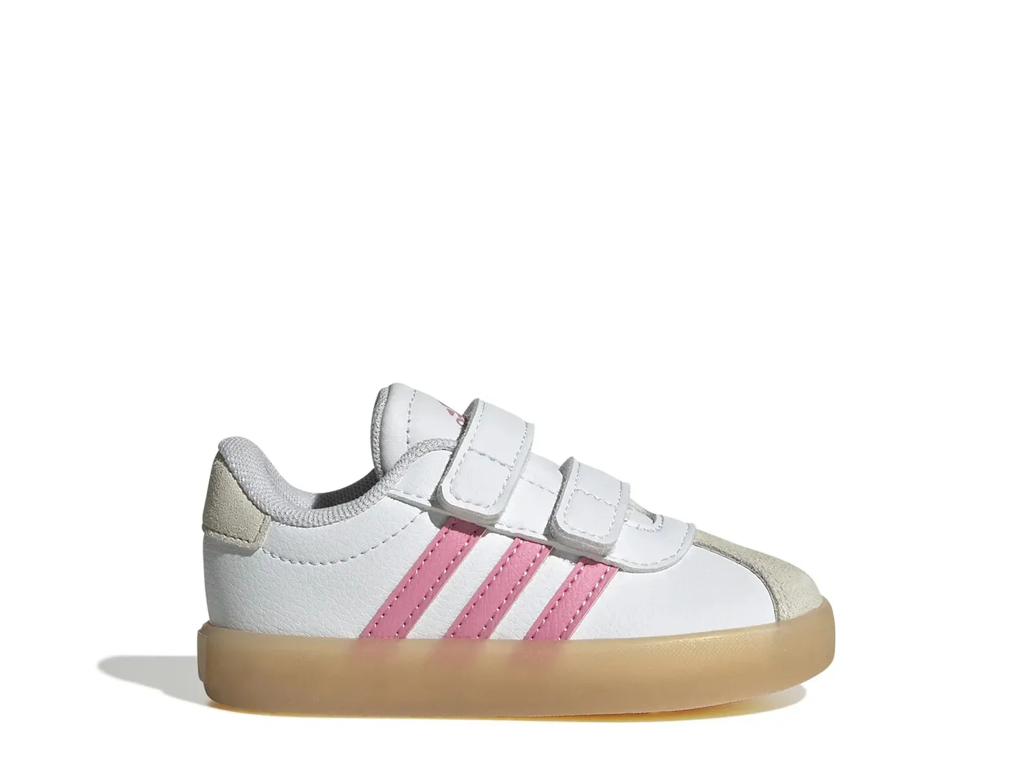 Кроссовки Adidas VL Court 3.0 — детские, белые/розовые — фото 2